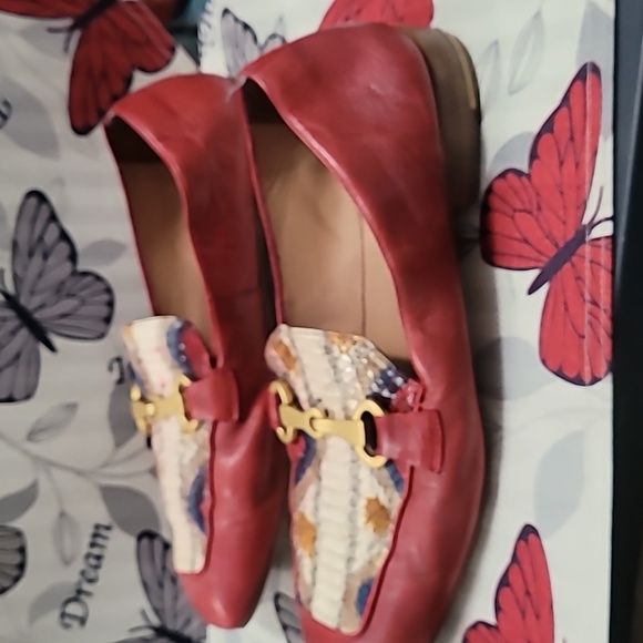 MADISON MASON RED SNAKE PRINT SHOES - Picture 4 of 7